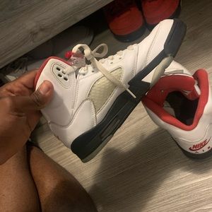 Fire red 5s size 6y
